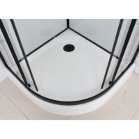 Душевая кабина Frank F420 Black, 120 х 120 см, низкий поддон, стекла прозрачные, профиль черный, 420240