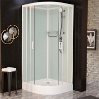 Душевая кабина Frank F420 White, 120 х 120 см, низкий поддон, стекла прозрачные, профиль белый, 420420