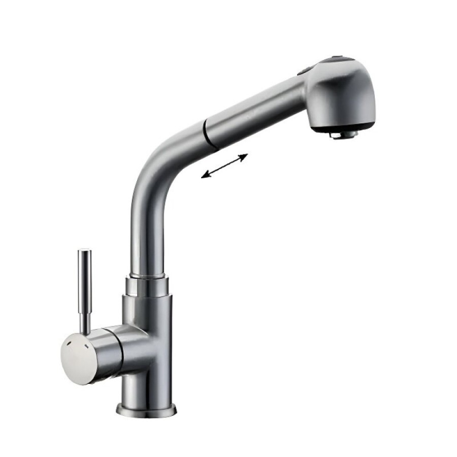 Смеситель WasserKRAFT WERN 4266 для кухни с выдвижным изливом, матовый хром