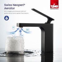Смеситель Timo Torne 4360/03G для раковины с гигиеническим душем, цвет чёрный матовый
