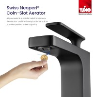 Смеситель Timo Torne 4360/03G для раковины с гигиеническим душем, цвет чёрный матовый