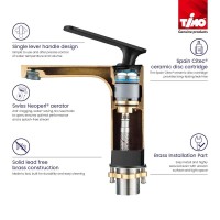 Смеситель Timo Torne 4360/03G для раковины с гигиеническим душем, цвет чёрный матовый