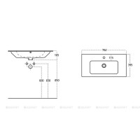 Раковина Aquanet Sanovit Practico 44080, 80 см, цвет белый