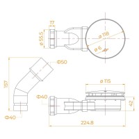 Сифон для душевых поддонов RGW 44241700-06, золото