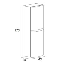 Пенал Cezares Vague 44327, 40 см, подвесной, серый