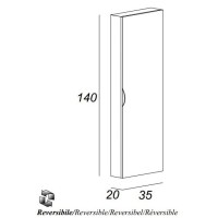 Пенал Cezares 44597, 35 см, подвесной, серый