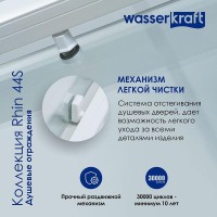 Душевой уголок WasserKRAFT Rhin 44S19, 100 х 100 см, стекло прозрачное, профиль белый