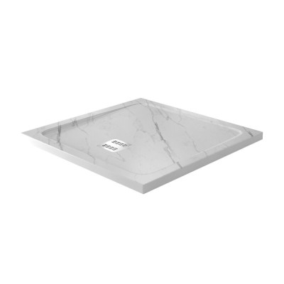 Душевой поддон WasserKRAFT Rhin 44T 44T03, 90 х 90 см, белый, текстура - мрамор