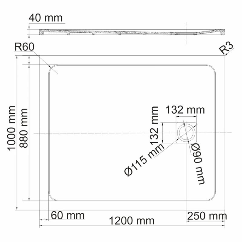 Душевой поддон WasserKRAFT Rhin 44T 44T10, 120 х 100 см, белый, текстура - мрамор