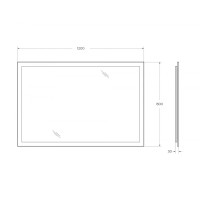 Зеркало Cezares со встроенной LED подсветкой и сенсорным выключателем, 120 х 80 см, белое, 45009