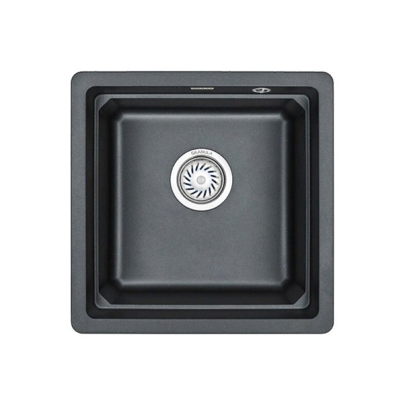Комплект кухонная мойка Granula + смеситель Granula, 4501U+0010, Шварц