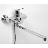 Смеситель WasserKRAFT Lippe 4502L для ванны и душа, с длинным изливом, с душевым гарнитуром, хром