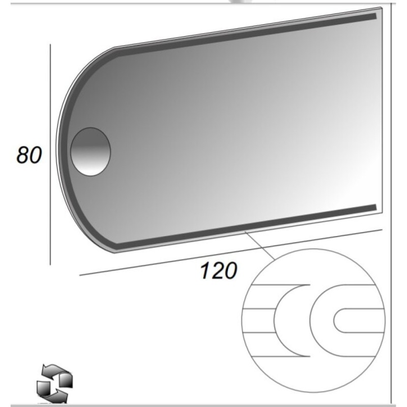 Зеркало Cezares 45030 120x80 см настенное с подсветкой
