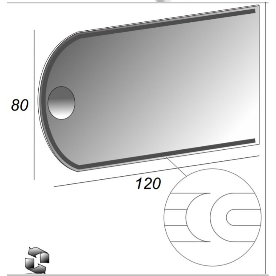 Зеркало Cezares 45030 120x80 см настенное с подсветкой