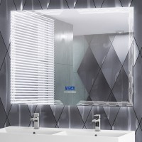 Зеркало Cezares с LED подстветкой, сенсорным выключателем, системой антизапотевания, радио и датчиком температуры, 120 x 90 см, ,белое, 45064