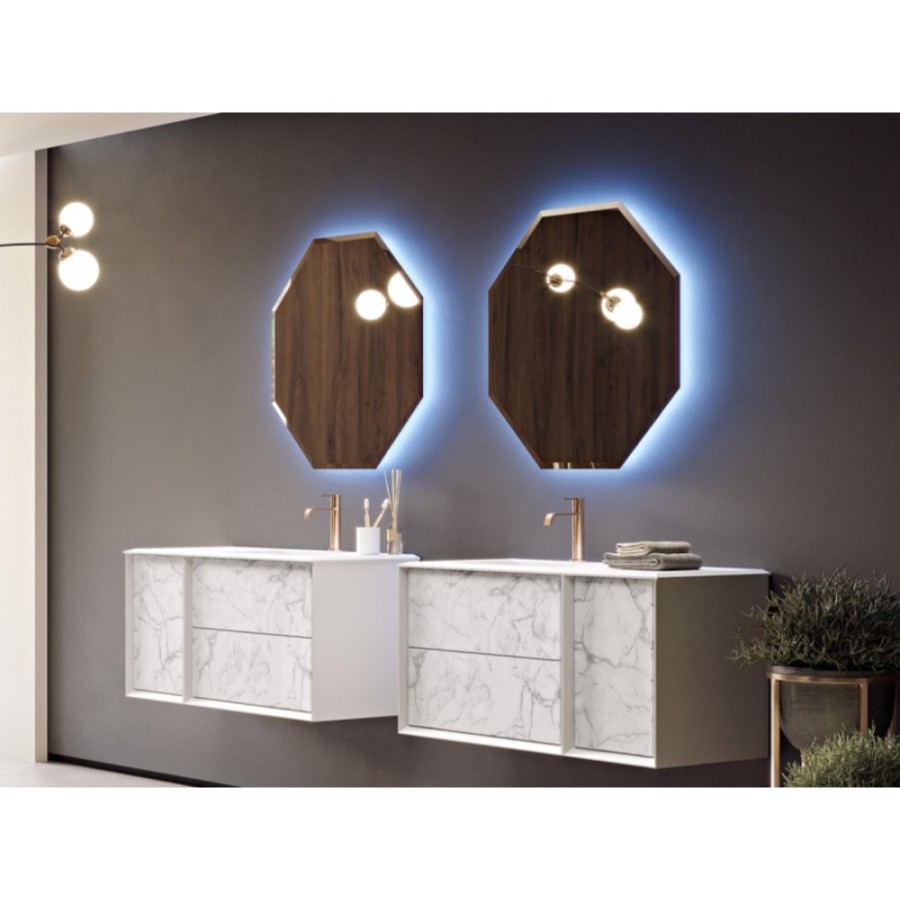 Зеркало Cezares со встроенной LED подсветкой, 60 x 60 см, белое, 45078