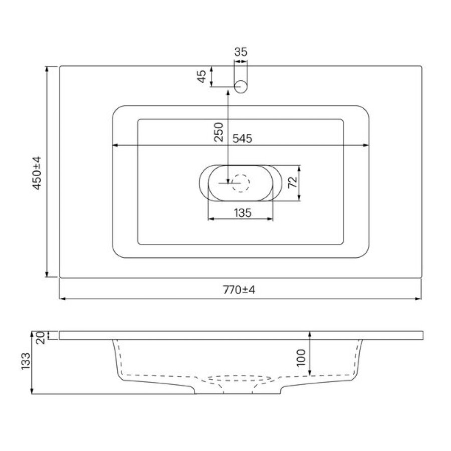 Раковина Iddis Optima Home 4508000i28 80 см, белый