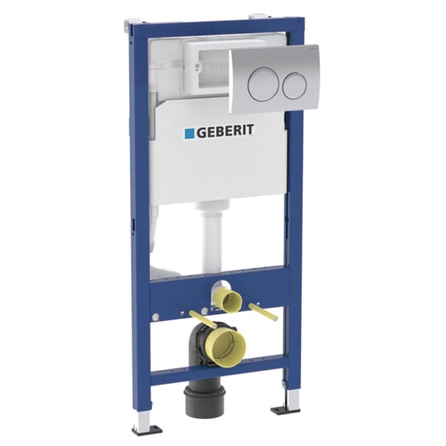 Инсталляция Geberit Delta 20, 458.118.21.2, для подвесного унитаза, клавиша хром
