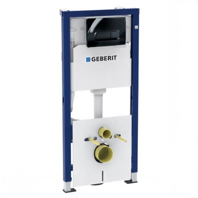 Инсталляция Geberit Delta 20, 458.128.DW.1, для подвесного унитаза, клавиша черная