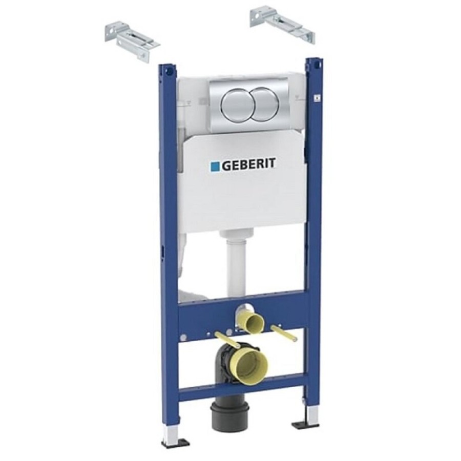 Инсталляция Geberit Duofix Delta для унитаза крепежом и с кнопкой Delta 01 хром, 458.149.21.1