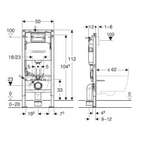 Инсталляция Geberit Duofix Delta 458.163.21.2 для унитаза, с крепежом и с кнопкой хром