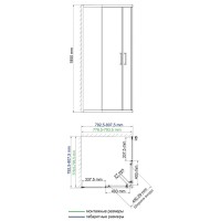 Душевой уголок WasserKRAFT Lippe 45S02, 80 х 80 см, стекло прозрачное, профиль хром