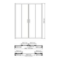 Душевая дверь WasserKRAFT 45S08 cтекло прозрачное, 150 x 190 см