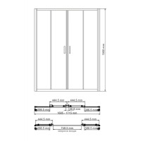 Душевая дверь WasserKRAFT 45S09 cтекло прозрачное, 170 x 190 см
