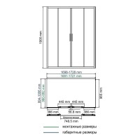 Душевой уголок WasserKRAFT Lippe 45S 45S55, 170 х 100 см, прозрачное стекло, профиль серебристый