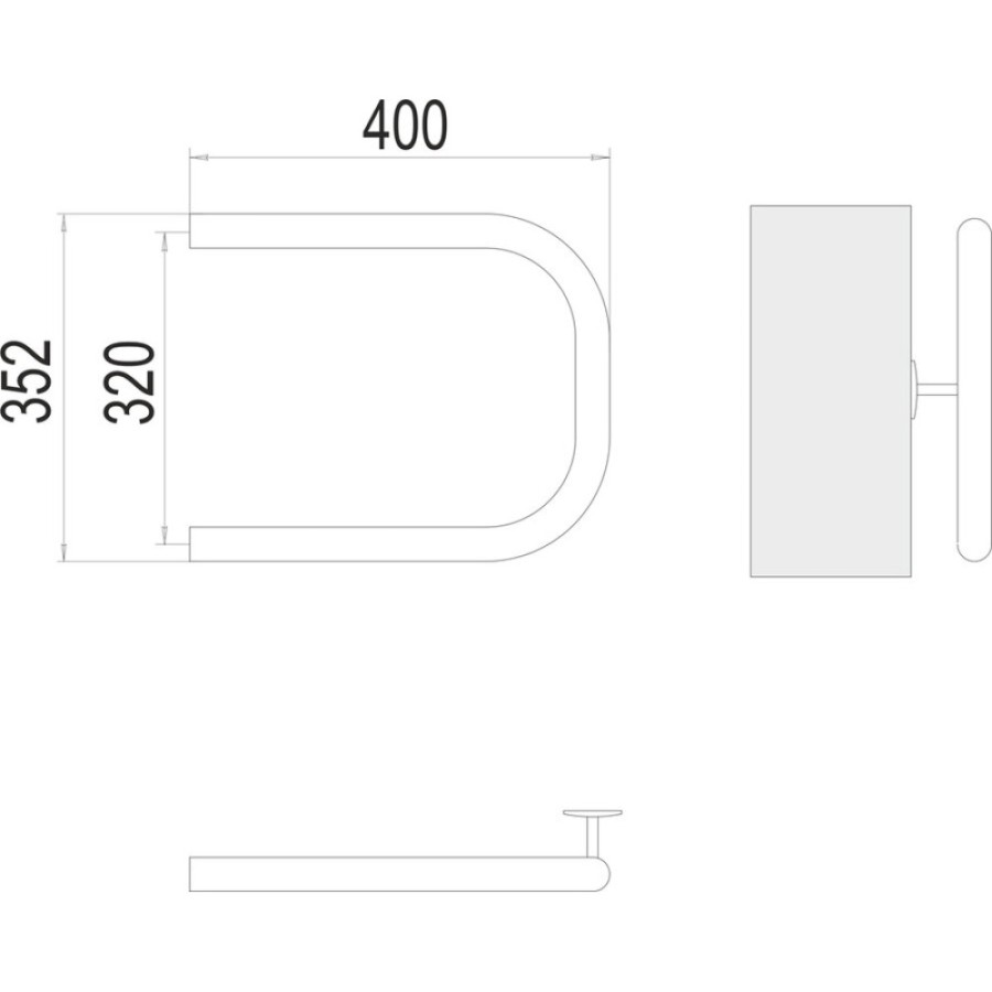 Полотенцесушитель водяной Terminus 4620768881442, П 400х320, ширина 40 см, высота 32 см, боковое подключение 32 см, хром