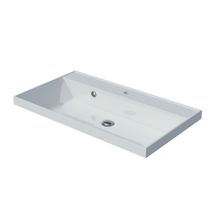 Раковина Aquame Classica 4627173210188, 80 см, встраиваемая, искусственный камень, цвет белый
