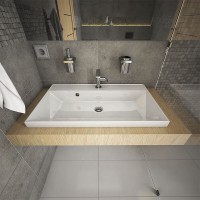 Раковина Aquame Classica 4627173210188, 80 см, встраиваемая, искусственный камень, цвет белый