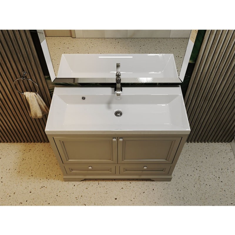 Раковина Aquame Classica 4627173210201, 100 см, встраиваемая, искусственный камень, цвет белый