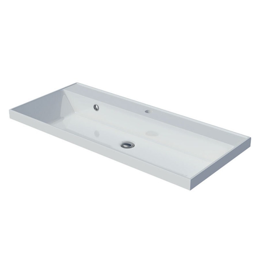 Раковина Aquame Classica 4627173210201, 100 см, встраиваемая, искусственный камень, цвет белый