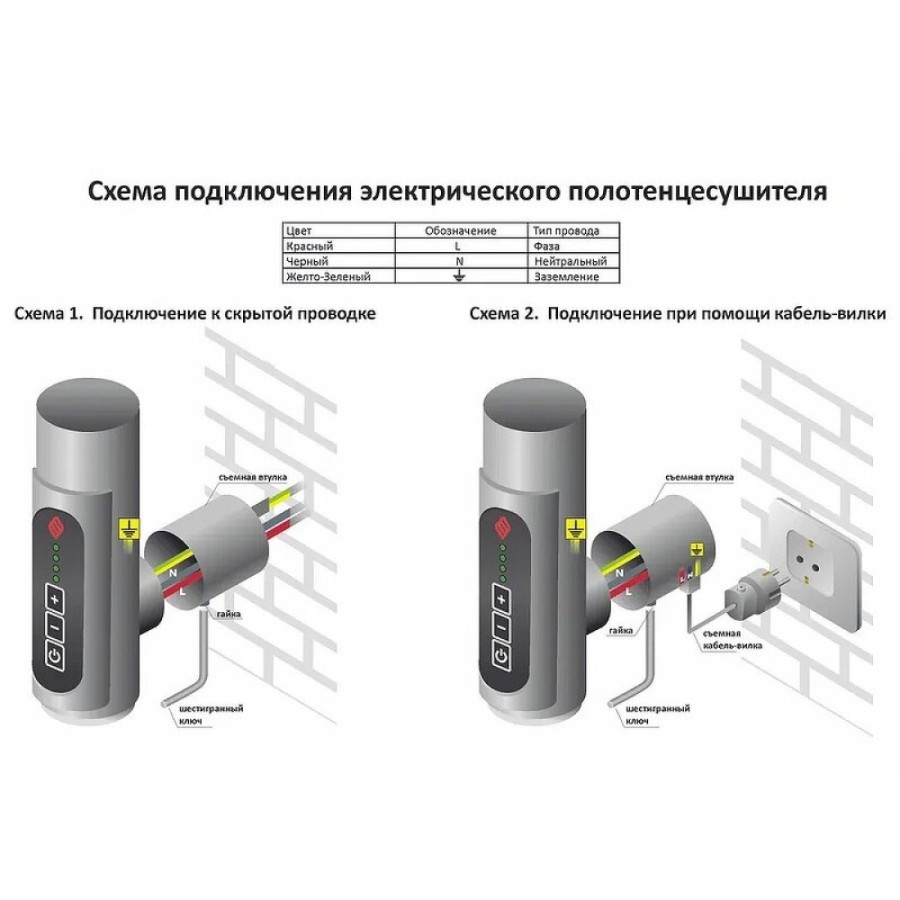Полотенцесушитель электрический Terminus Аврора П6 400х600 электро 4670078542946, ширина 40 см, высота 60 см, диммер справа, черный муар