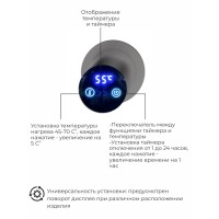 Полотенцесушитель электрический Terminus Рондо П2 4670078568175, 35 х 76 см, ширина 35 см, высота 76 см, оружейная сталь