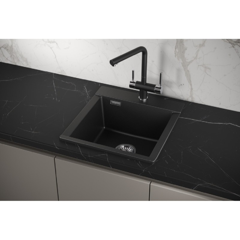 Кухонная мойка Granula Estetica ES-4701 4701, Шварц, шварц (чёрный металлик)