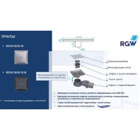 Душевой трап RGW Shower Drain SDR-13, 11 х 11 см, решетка черная, 47211311-04