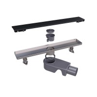 Дренажный канал RGW Shower Drain SDR-20B, 80 см, решетка черная, 47212080-04