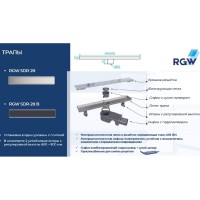 Дренажный канал RGW Shower Drain SDR-20B, 80 см, решетка черная, 47212080-04
