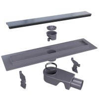 Дренажный канал RGW Shower Drain SDR-31B, 60 см, решетка черная, 47213160-04