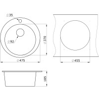 Кухонная мойка Granula GR-4801 4801bl, черный