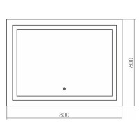 Зеркало Grossman Pragma 80 x 60 см с подсветкой, сенсорный выключатель, 480600