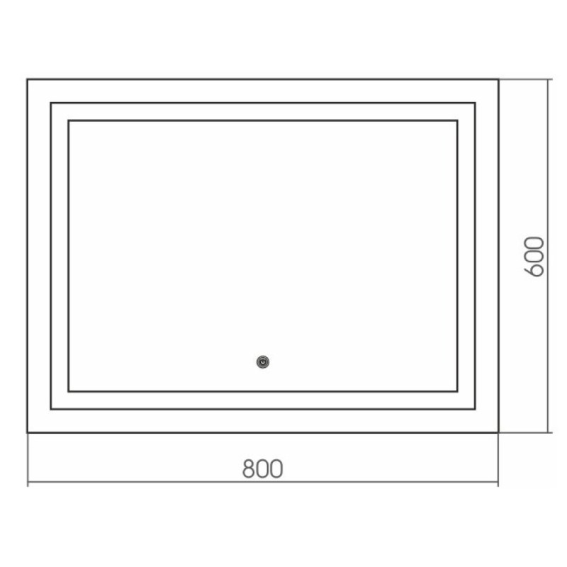 Зеркало Grossman Pragma 80 x 60 см с подсветкой, сенсорный выключатель, 480600