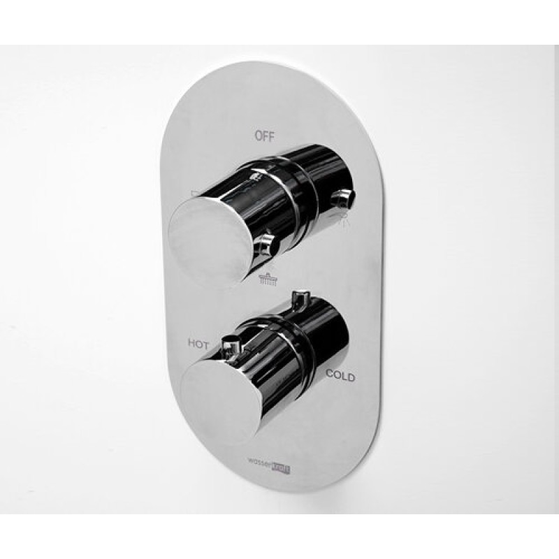 Смеситель скрытого монтажа WasserKRAFT Berkel 4844 Thermo, термостатический, для ванны и душа, хром