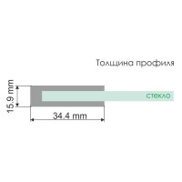 Стеклянная шторка на ванну WasserKraft 48P01-80 Fixed, распашная, одностворчатая, с фиксатором