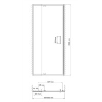 Душевая дверь WasserKRAFT 48P04 90 х 200 см