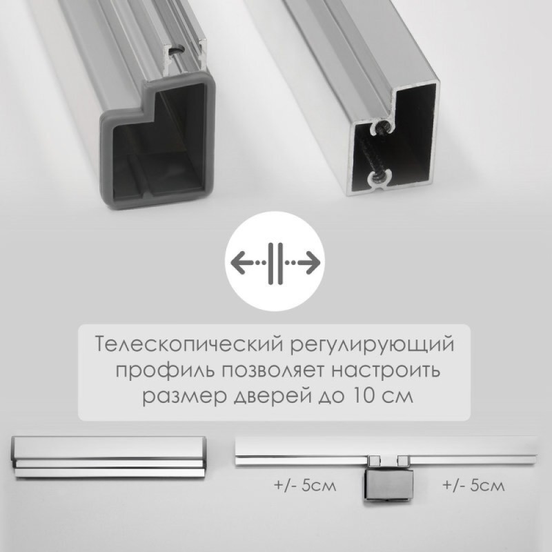 Душевая дверь WasserKRAFT Berkel 48P12, универсальная, 100 x 200 см