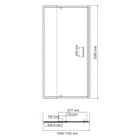 Душевая дверь WasserKRAFT 48P13, универсальная, 110 х 200 см