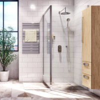 Душевой уголок WasserKRAFT Berkel 48P14, 80 х 110 см, стекло прозрачное, профиль серебристый